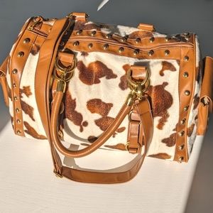 Cow Print Weekender Bag